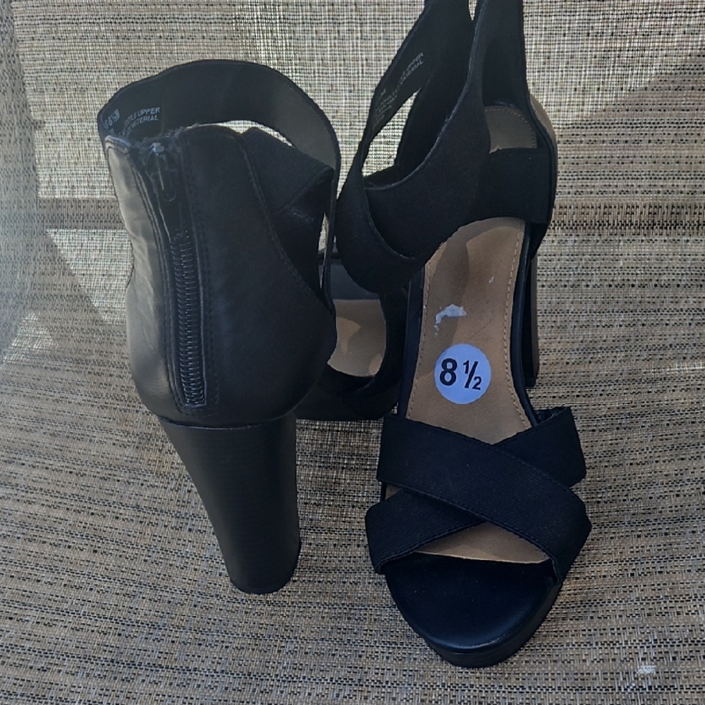 Report Black Strappy Heels